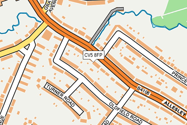 CV5 8FP map - OS OpenMap – Local (Ordnance Survey)