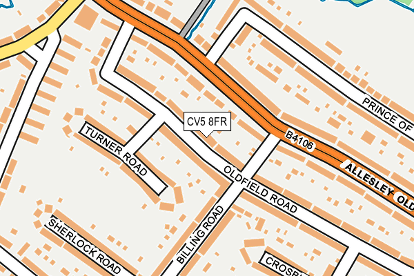 CV5 8FR map - OS OpenMap – Local (Ordnance Survey)