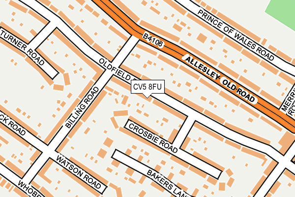 CV5 8FU map - OS OpenMap – Local (Ordnance Survey)