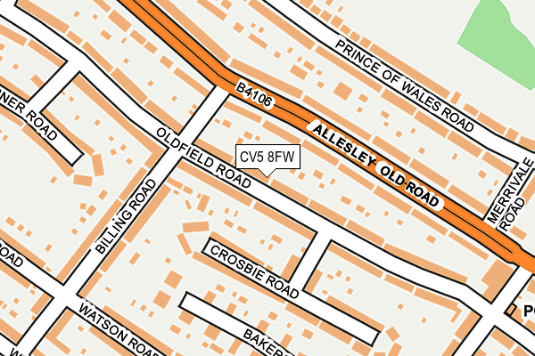 CV5 8FW map - OS OpenMap – Local (Ordnance Survey)