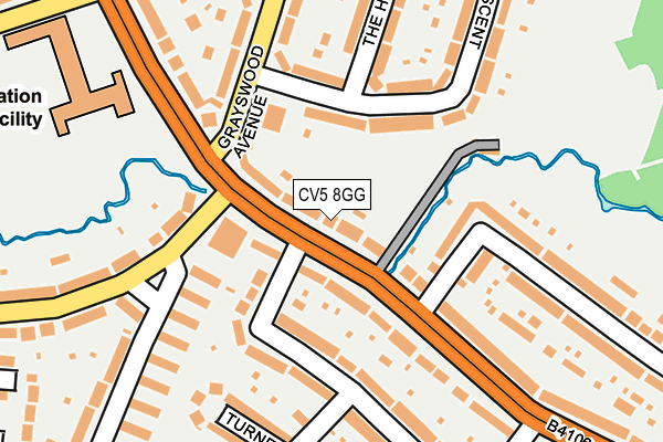 CV5 8GG map - OS OpenMap – Local (Ordnance Survey)