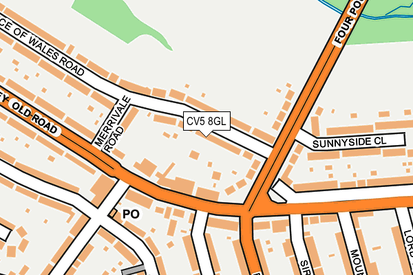 CV5 8GL map - OS OpenMap – Local (Ordnance Survey)