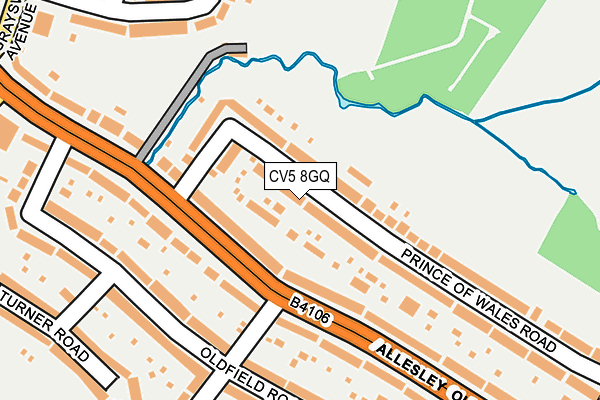 CV5 8GQ map - OS OpenMap – Local (Ordnance Survey)