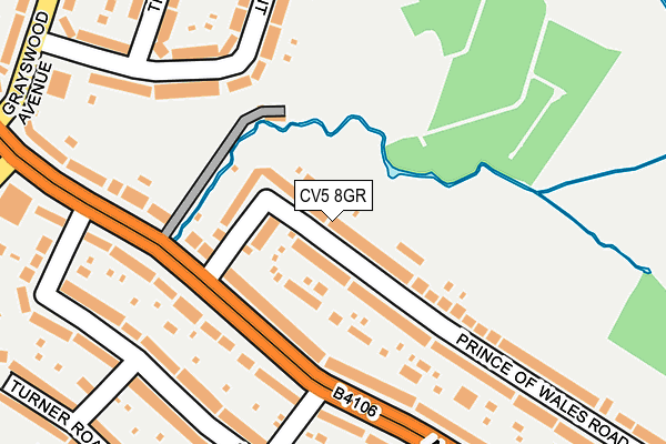 CV5 8GR map - OS OpenMap – Local (Ordnance Survey)