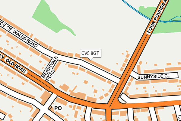 CV5 8GT map - OS OpenMap – Local (Ordnance Survey)
