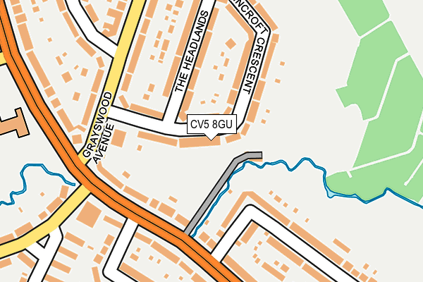 CV5 8GU map - OS OpenMap – Local (Ordnance Survey)