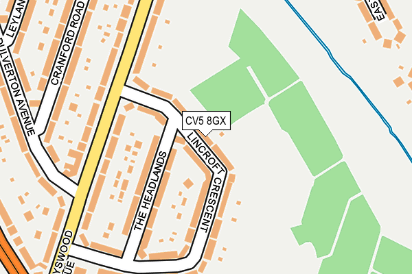 CV5 8GX map - OS OpenMap – Local (Ordnance Survey)