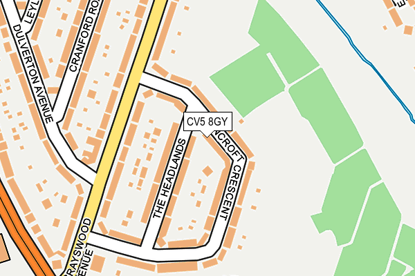 CV5 8GY map - OS OpenMap – Local (Ordnance Survey)