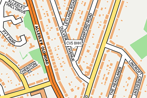 CV5 8HH map - OS OpenMap – Local (Ordnance Survey)