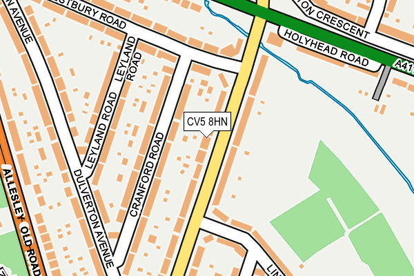 CV5 8HN map - OS OpenMap – Local (Ordnance Survey)