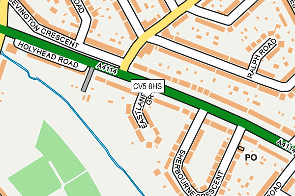CV5 8HS map - OS OpenMap – Local (Ordnance Survey)