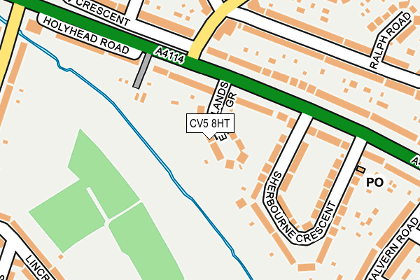 CV5 8HT map - OS OpenMap – Local (Ordnance Survey)