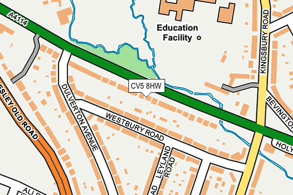 CV5 8HW map - OS OpenMap – Local (Ordnance Survey)