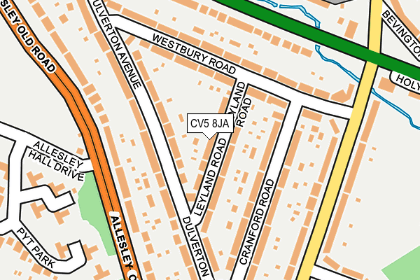CV5 8JA map - OS OpenMap – Local (Ordnance Survey)