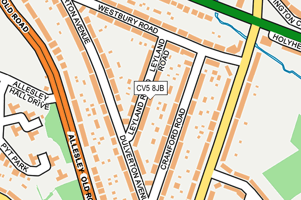 CV5 8JB map - OS OpenMap – Local (Ordnance Survey)