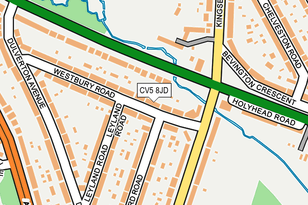 CV5 8JD map - OS OpenMap – Local (Ordnance Survey)