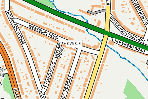 CV5 8JE map - OS OpenMap – Local (Ordnance Survey)