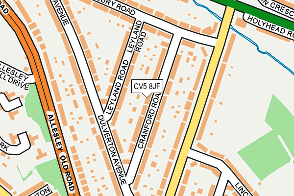 CV5 8JF map - OS OpenMap – Local (Ordnance Survey)