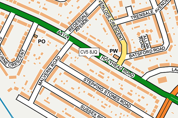 CV5 8JQ map - OS OpenMap – Local (Ordnance Survey)