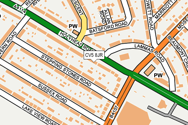 CV5 8JR map - OS OpenMap – Local (Ordnance Survey)