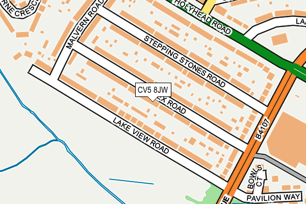 CV5 8JW map - OS OpenMap – Local (Ordnance Survey)