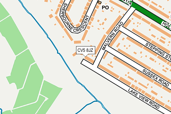 CV5 8JZ map - OS OpenMap – Local (Ordnance Survey)