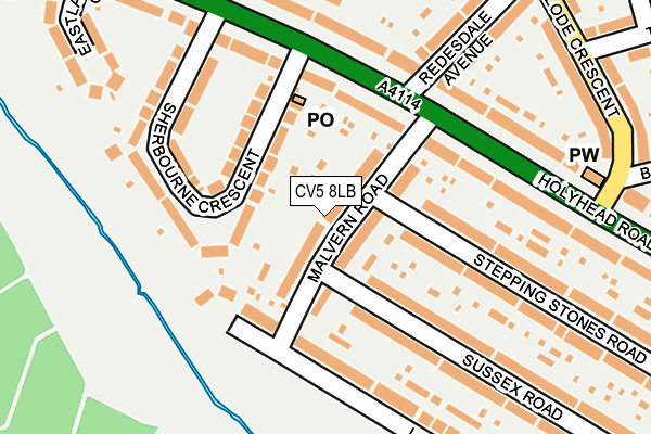 CV5 8LB map - OS OpenMap – Local (Ordnance Survey)