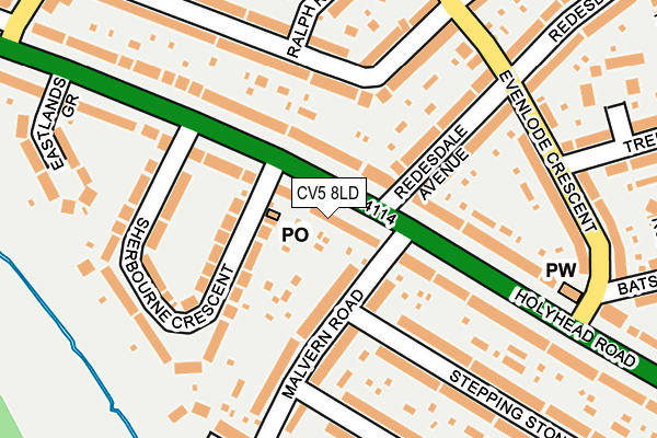 CV5 8LD map - OS OpenMap – Local (Ordnance Survey)