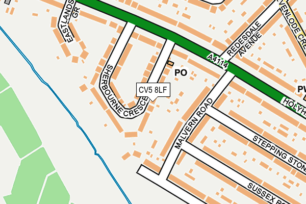 CV5 8LF map - OS OpenMap – Local (Ordnance Survey)