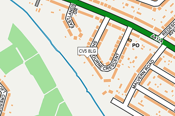 CV5 8LG map - OS OpenMap – Local (Ordnance Survey)
