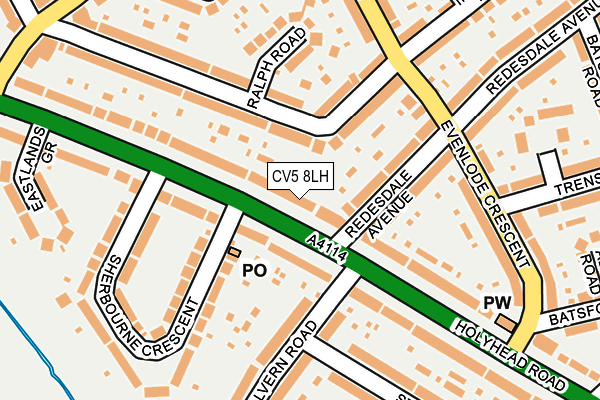 CV5 8LH map - OS OpenMap – Local (Ordnance Survey)