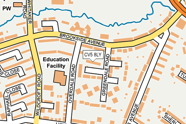 CV5 8LY map - OS OpenMap – Local (Ordnance Survey)