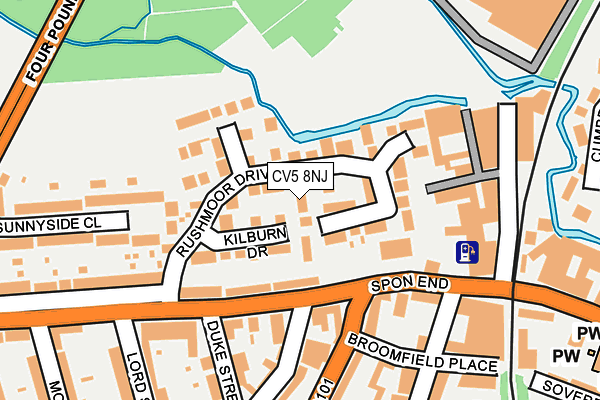 CV5 8NJ map - OS OpenMap – Local (Ordnance Survey)