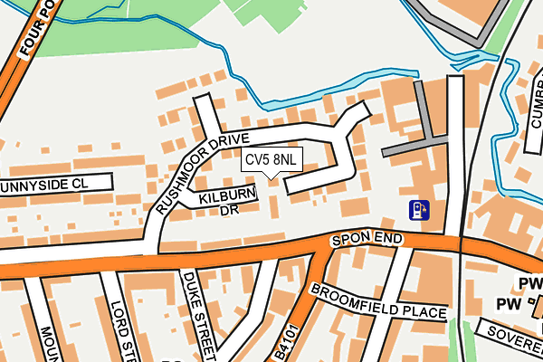 CV5 8NL map - OS OpenMap – Local (Ordnance Survey)