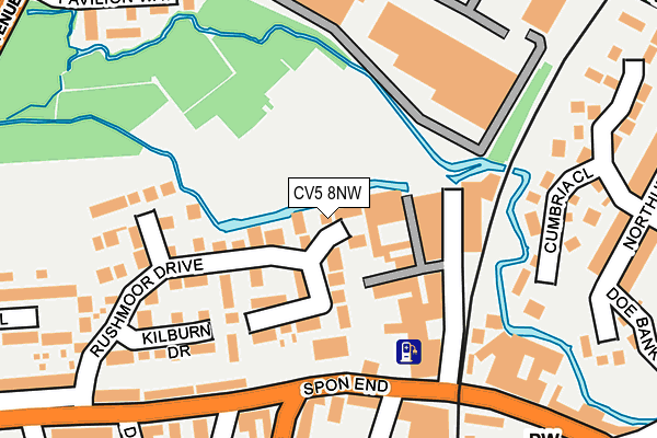 CV5 8NW map - OS OpenMap – Local (Ordnance Survey)