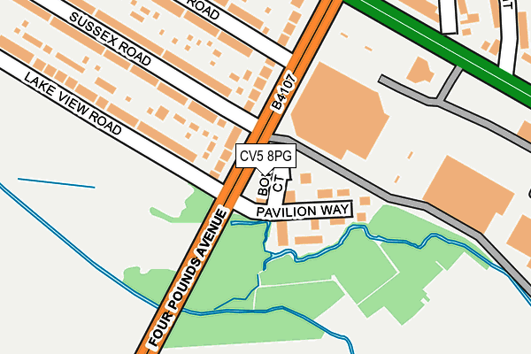 CV5 8PG map - OS OpenMap – Local (Ordnance Survey)