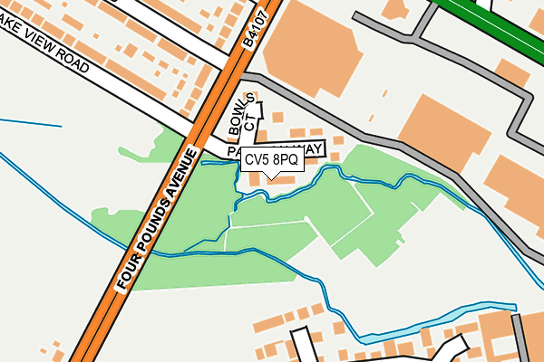 CV5 8PQ map - OS OpenMap – Local (Ordnance Survey)