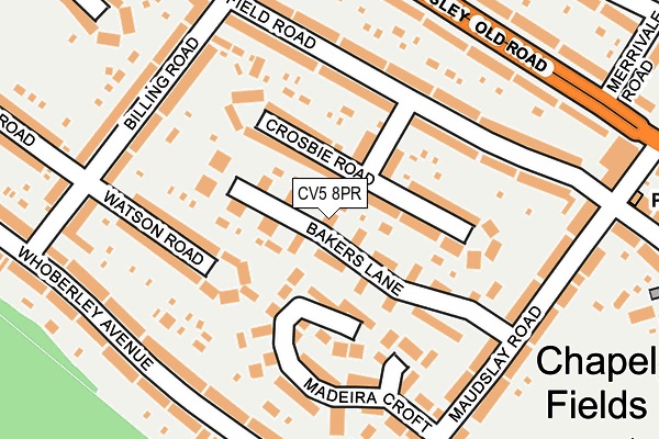 CV5 8PR map - OS OpenMap – Local (Ordnance Survey)
