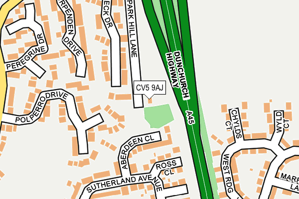 CV5 9AJ map - OS OpenMap – Local (Ordnance Survey)