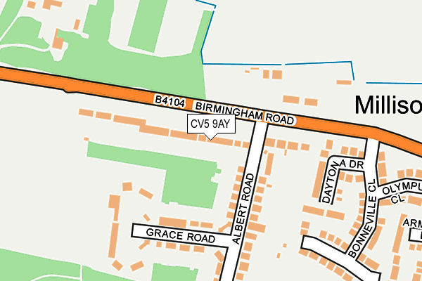 CV5 9AY map - OS OpenMap – Local (Ordnance Survey)