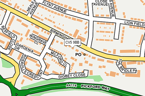 CV5 9BB map - OS OpenMap – Local (Ordnance Survey)