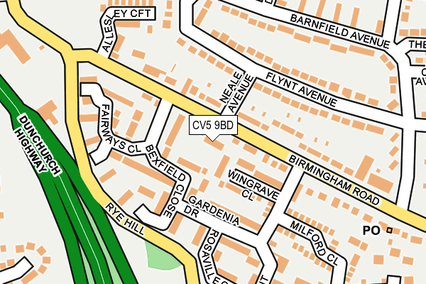 CV5 9BD map - OS OpenMap – Local (Ordnance Survey)
