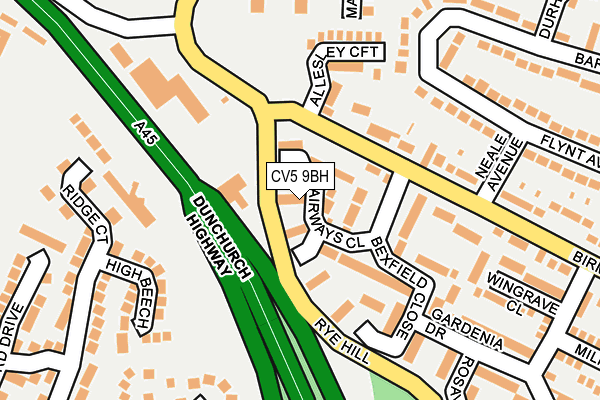 CV5 9BH map - OS OpenMap – Local (Ordnance Survey)