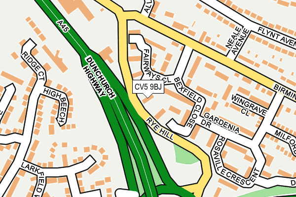CV5 9BJ map - OS OpenMap – Local (Ordnance Survey)