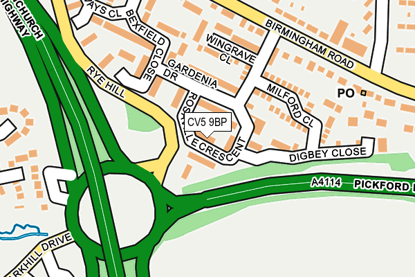 CV5 9BP map - OS OpenMap – Local (Ordnance Survey)