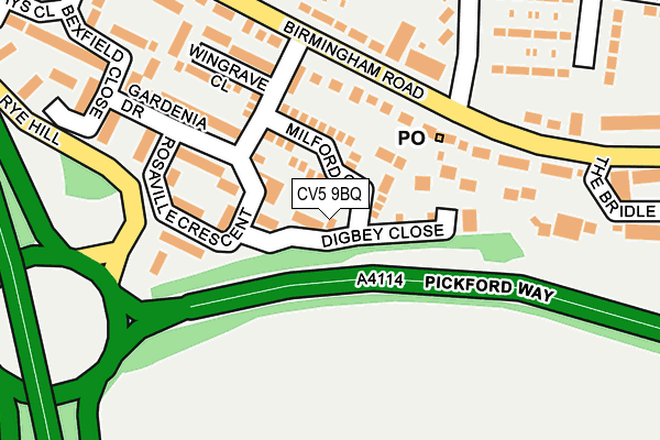 CV5 9BQ map - OS OpenMap – Local (Ordnance Survey)