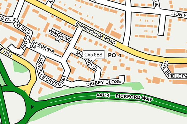 CV5 9BS map - OS OpenMap – Local (Ordnance Survey)