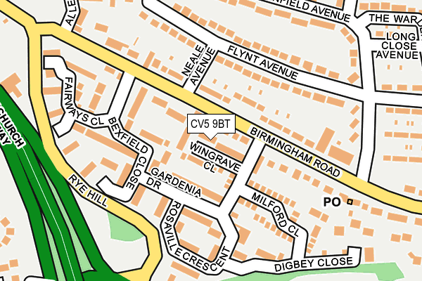 CV5 9BT map - OS OpenMap – Local (Ordnance Survey)