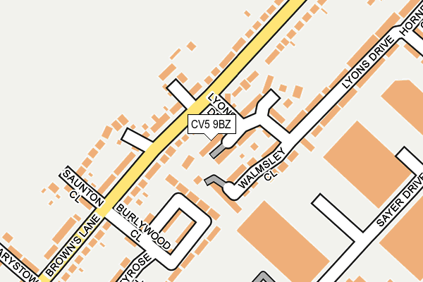 CV5 9BZ map - OS OpenMap – Local (Ordnance Survey)