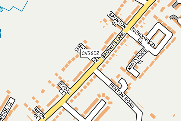 CV5 9DZ map - OS OpenMap – Local (Ordnance Survey)